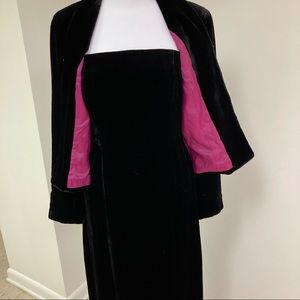 🌺🖤Ann Taylor luxurious silk blend velvet maxi dress and jacket
